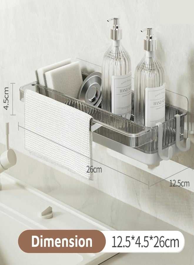 لينير أرفف حمام جدارية من LINEAR | منظم أرفف تخزين مع حامل مناشف | رف ذاتي اللصق للحمام | رفوف تنظيم تخزين لإكسسوارات الحمام - Image 4